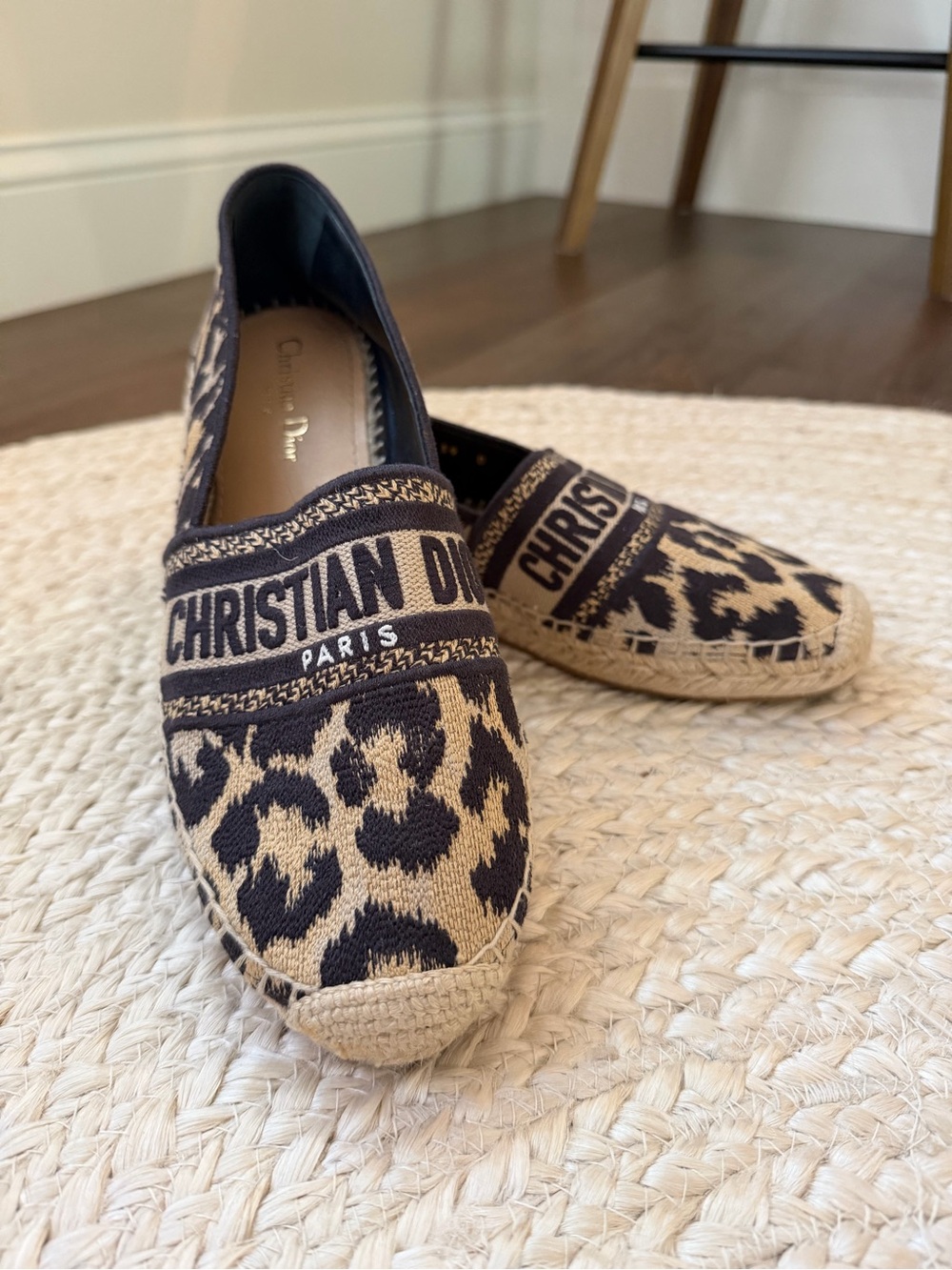 Dior Women’s Leopard Espadrilles - Black & Tan